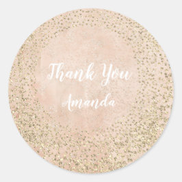 Gold Rose Glitzer Skinny Peach Lux Name Vielen Dan Runder Aufkleber