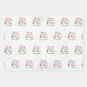 Gold | Rose Gold | Silberner Glitzer Frohe Weihnac Geschenkpapier Set (Vorderseite 3)