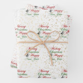 Gold | Rose Gold | Silberner Glitzer Frohe Weihnac Geschenkpapier Set (Beispiel)