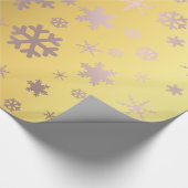 Gold & Rose Gold Weihnachtsschneeflockenmuster Geschenkpapier (Ecke)