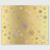 Gold & Rose Gold Weihnachtsschneeflockenmuster Geschenkpapier (Flach)
