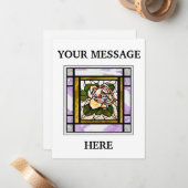 Gold Rose Hartglas Art Deco Personalisiert Mitteilungskarte (Vorderseite/Rückseite Beispiel)