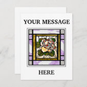 Gold Rose Hartglas Art Deco Personalisiert Mitteilungskarte (Vorne/Hinten)