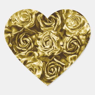 Gold-Rose Herz-Aufkleber