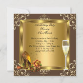 Gold Rose High Heels Champagne Elegantes Party Einladung (Rückseite)