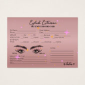 Gold Rose Lash Client Record Script Kalligrafie (Vorderseite)