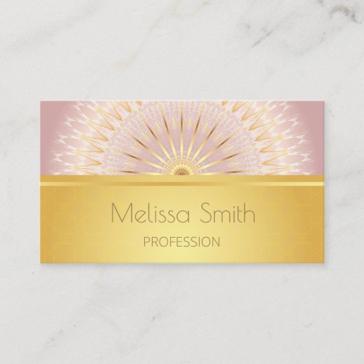 Gold Rose Mandala Muster Visitenkarte (Vorderseite)