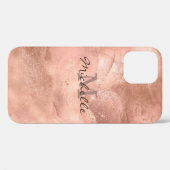 Gold-Rose-Marmor - elegantes Monogramm Case-Mate iPhone Hülle (Rückseite (Horizontal))