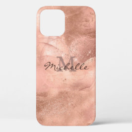 Gold-Rose-Marmor - elegantes Monogramm Case-Mate iPhone Hülle