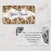 Gold-Rose-Marmor Visitenkarte (Vorne/Hinten)