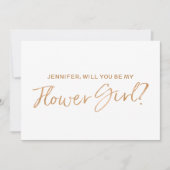 Gold Rose mit dem Titel "Werden Sie meine Blume?" Einladung (Vorderseite)