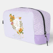 Gold-Rose-Multigram-Lila Drucktasche Waschbeutel (Rechte Ecke)