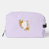 Gold-Rose-Multigram-Lila Drucktasche Waschbeutel (Rückseite)