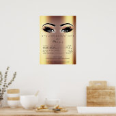 Gold Rose Peach Makeup Artist Eyes Lashes Preise Poster (Küche)