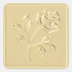 Gold-Rose Quadratischer Aufkleber