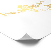 Gold Rose Rahmen Hochzeitsempfang Poster (Ecke)