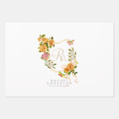 Gold Rose Ribbon Chic Monogram White Geschenkpapier Set (Vorderseite 2)