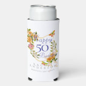 Gold Rose Ribbon Geburtstag Cooler Selters Dosenkühler (Seltzer Vorderseite)