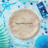 Gold Rose Rosa Leopard Print Pappteller (Party)