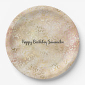 Gold Rose Rosa Leopard Print Pappteller (Vorderseite)