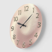 Gold Rose Rosa Minimal Metallische römische Zahlen Große Wanduhr (Winkel)