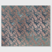 Gold Rose Royal Chic Aquamarin Blush Metallic Geschenkpapier (Flach)