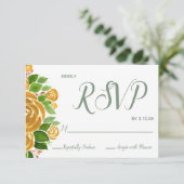Gold-Rose-RSVP-Karte RSVP Karte (Stehend Vorderseite)