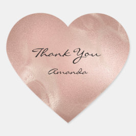 Gold Rose Skin Beauty Name Bridal Herzlichen Dank Herz-Aufkleber