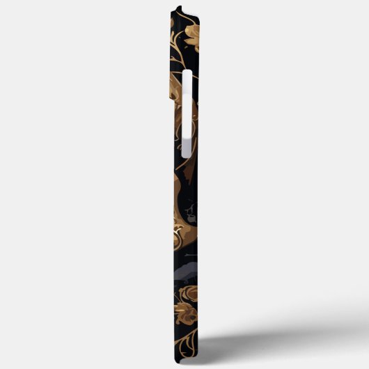 Gold Rose Skull Case-Mate iPhone Hülle (Rückseite / Links)