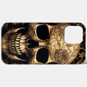 Gold Rose Skull Case-Mate iPhone Hülle (Rückseite (Horizontal))