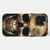 Gold Rose Skull iPhone Hülle (Rückseite (Horizontal))