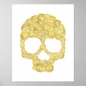 Gold Rose Skull Poster (Vorne)