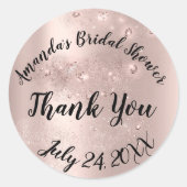 Gold Rose Spark Danke Sweet Brautparty Runder Aufkleber (Vorderseite)