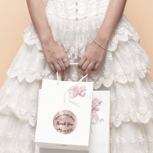 Gold Rose Spark Danke Sweet Brautparty Runder Aufkleber