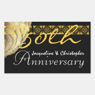 GOLD Rose Sticker zum 50. Jahrestag