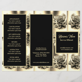 Gold-Rose und Black Menu & Pricing Flyer