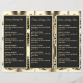 Gold-Rose und Black Menu & Pricing Flyer (Hinten)