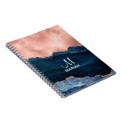 Gold Rose und Navy Blue - Agate Watercolor - Notizblock (Rechte Seite)