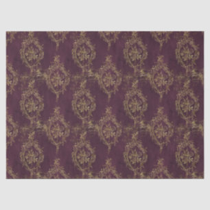 Gold-Rose und Rahmen auf der dunkelroten Decoupage Seidenpapier