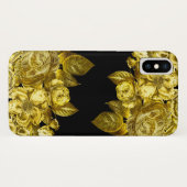 Gold Rose und schwarzer Marmor Case-Mate iPhone Hülle (Rückseite (Horizontal))