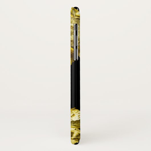 Gold Rose und schwarzer Marmor Case-Mate iPhone Hülle (Hinten/Links)