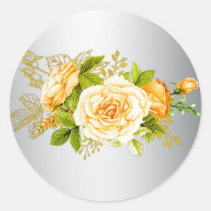Gold-Rose und Silberhochzeit Runder Aufkleber