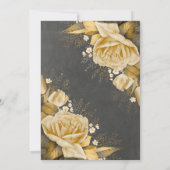 Gold Rose Vintag Chalkboard Hochzeit im Herbst Einladung (Rückseite)