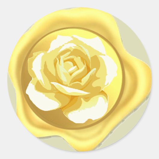 Gold Rose Wax Siegel Klassischer Rundaufkleber Runder Aufkleber (Vorderseite)