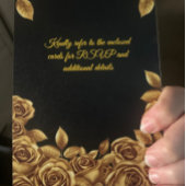 Gold Roses Custom Background Wedding  Gästebuch
