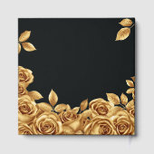 Gold Roses Custom Background Wedding  Gästebuch (Rückseite)