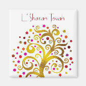 Gold Rosh Hashanah Tree of Life Moderner Chic Magnet (Vorne)