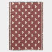 Gold-Rot-Creme-Glitter-Herzen Decke (Vorderseite Vertikal)