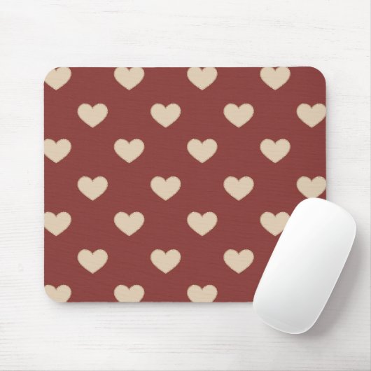 Gold Rot Creme Glitter Herzen Valentinstag Mousepad (Mit Mouse)