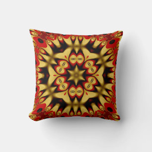 Gold+Rot-Geometrie-Energie-Kissen / Kissen